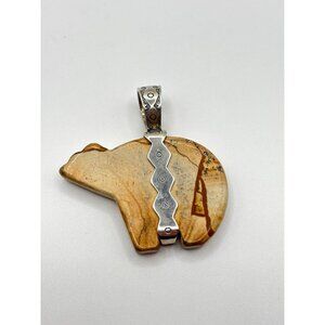 Carolyn Pollack Relios Sterling Silver & Jasper Bear Pendant